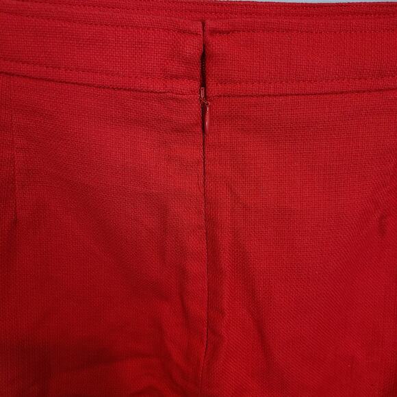 J. Crew Skirt Mini Skirt Pencil Skirt Womens 8 Red Scalloped Cotton Skirt Womens - Picture 8 of 8